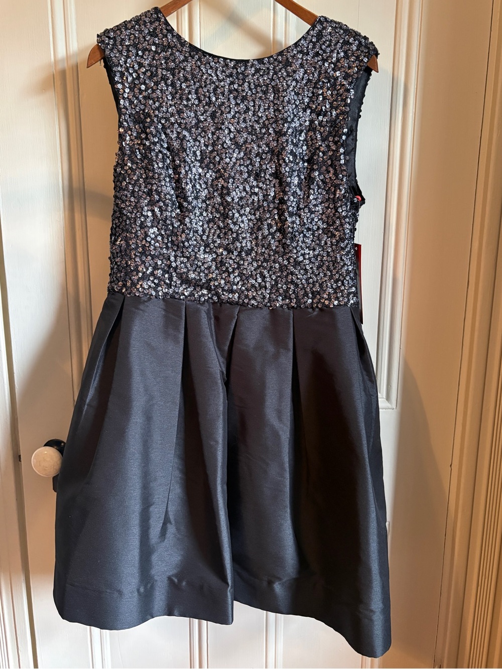 MONIQUE LHUILLIER SZ 14 PLUS SIZE SEQUIN PLEATED MINI DRESS